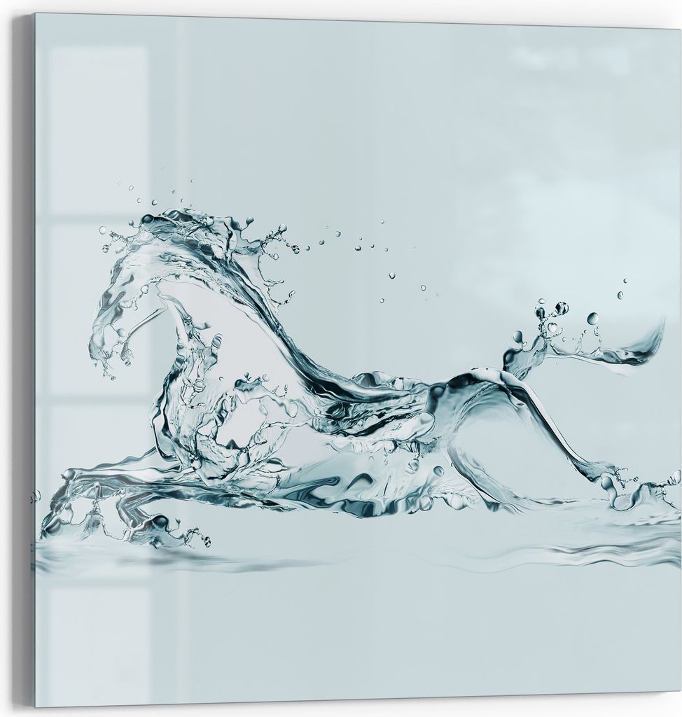 DEQORI Magnettafel Glas 30x30 cm 'Pferd des Stroms' beschreibbar Whiteboard Pinnwand Küche