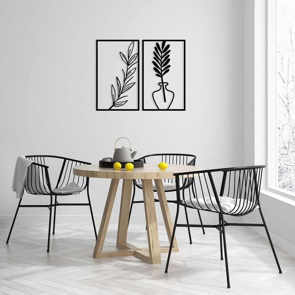 Wallity, Bohem, Nachbildungatives Wandaccessoire aus Metall, 100 % METALL (Stärke: 1,2 mm), Schwarz, 38,5 x 63,5 cm