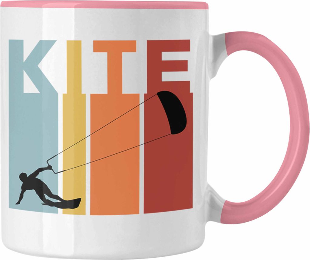 Trendation - Kitesurf Kitesurfen Geschenk Tasse Kite Surfender Kitesurfing Geschenkidee (Rosa)