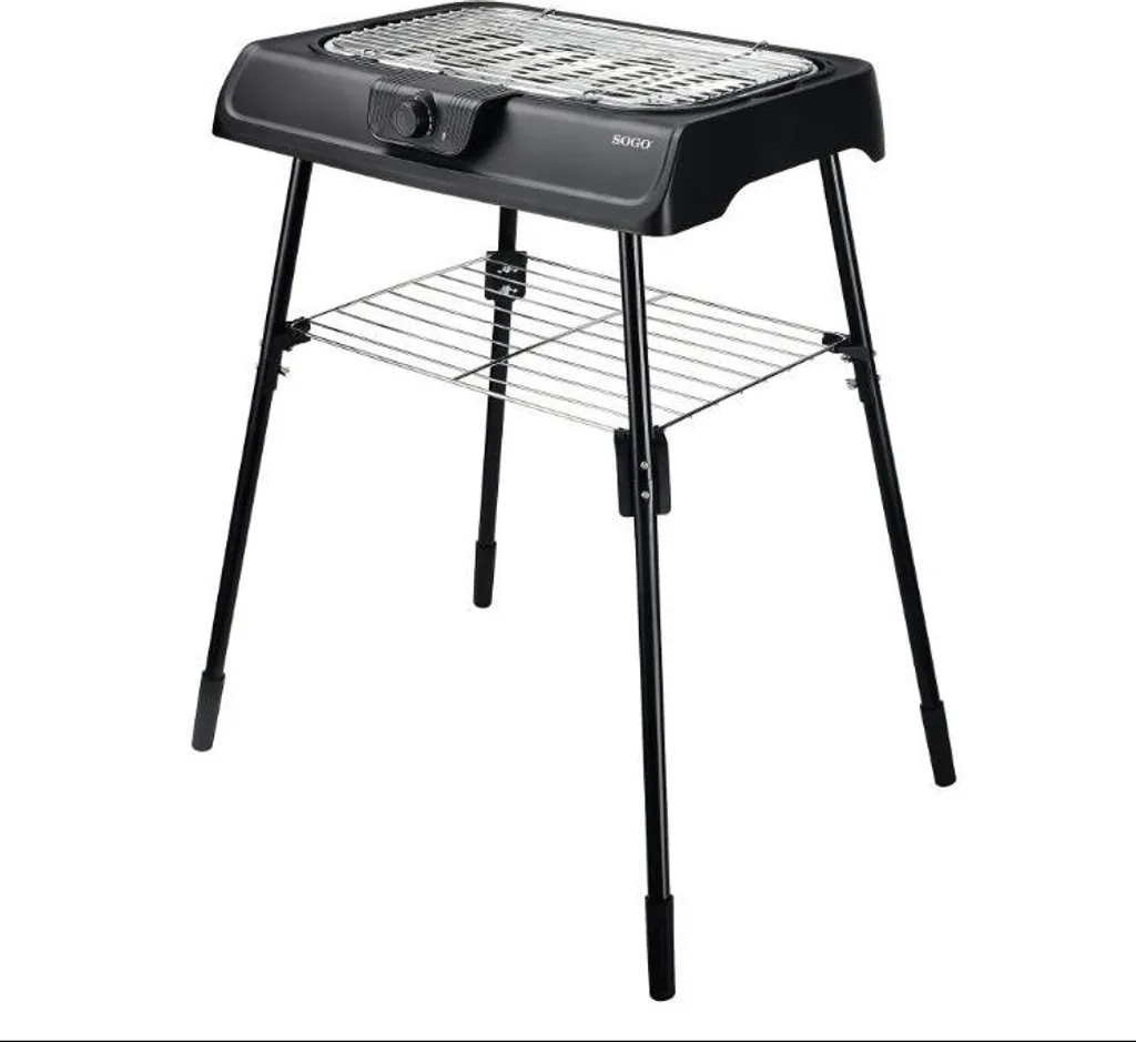 Barbecue sur pied réglable avec grille de maintien au chaud Staylux noir