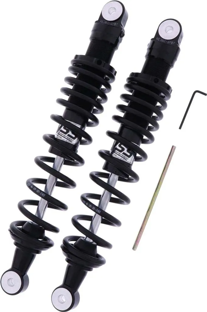 Paire d'amortisseurs moto YSS réglables 370mm pour suspension arrière