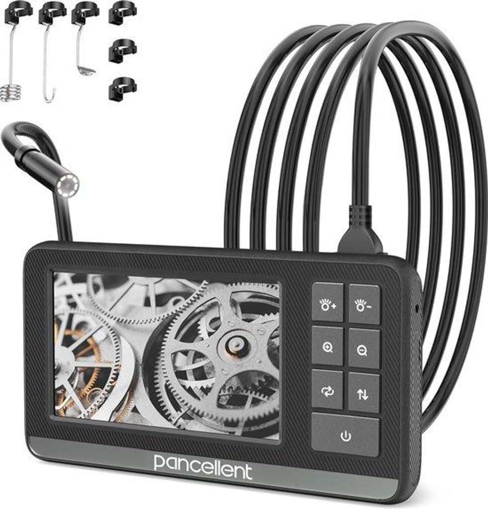 Digitale HD-Endoskop mit 4,3 Zoll IPS-Bildschirm und IP67 Wasserfest, Handheld-Inspektionskamera mit 8 LED-Lampen und 5 m flexibler Kabel