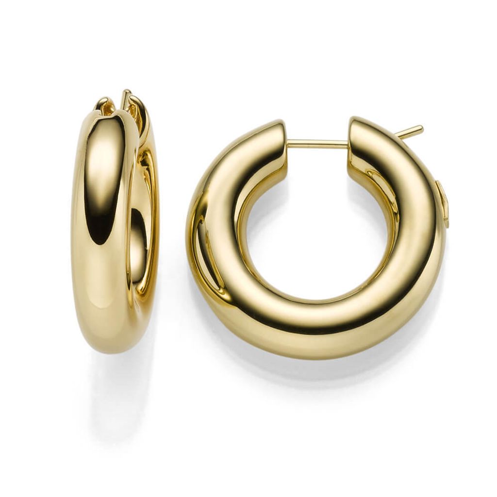 Paar Ohrringe Creolen 26,5x6mm Ohrschmuck aus 585 Gold Gelbgold rund glänzend