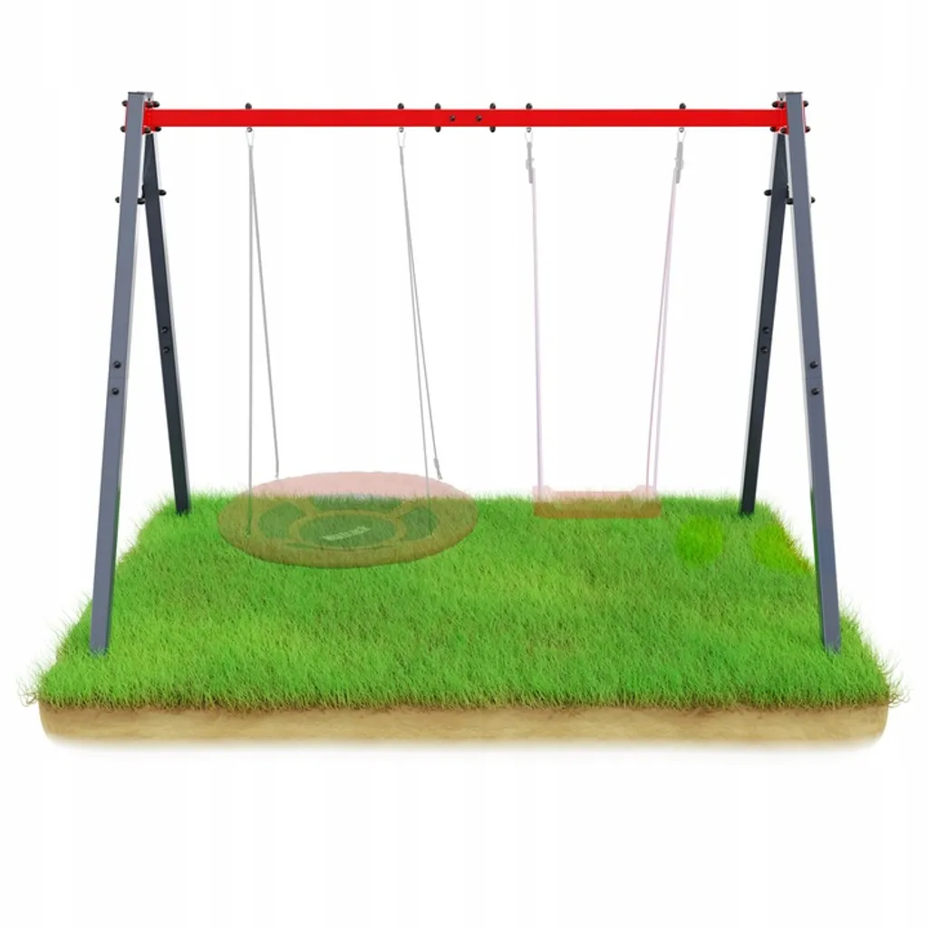 Portique de balançoire et hamac double pour jardin extérieur en bois