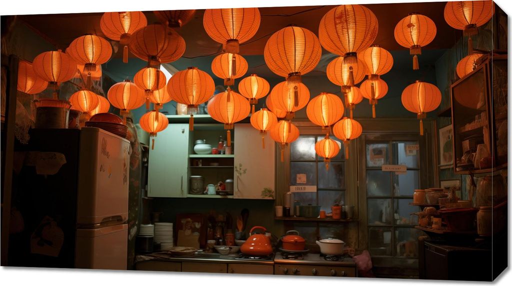 Bild 90x50cm Im Schein der Laternen