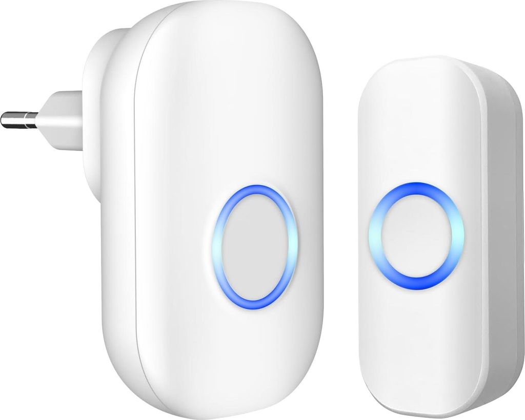 Wasserdichte Funk-Türklingel für den Außenbereich, 150 m Reichweite, IP44, wasserdichtes elektrisches Klingelset mit Plug-in-Empfängern für Zu...