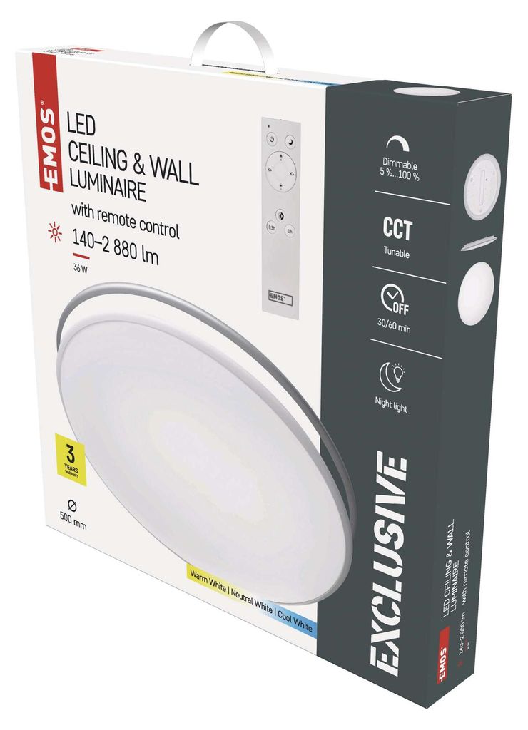 LED svítidlo ALVI 50 cm, 36 W, teplá-studená bílá, stmívatelné s ovladačem