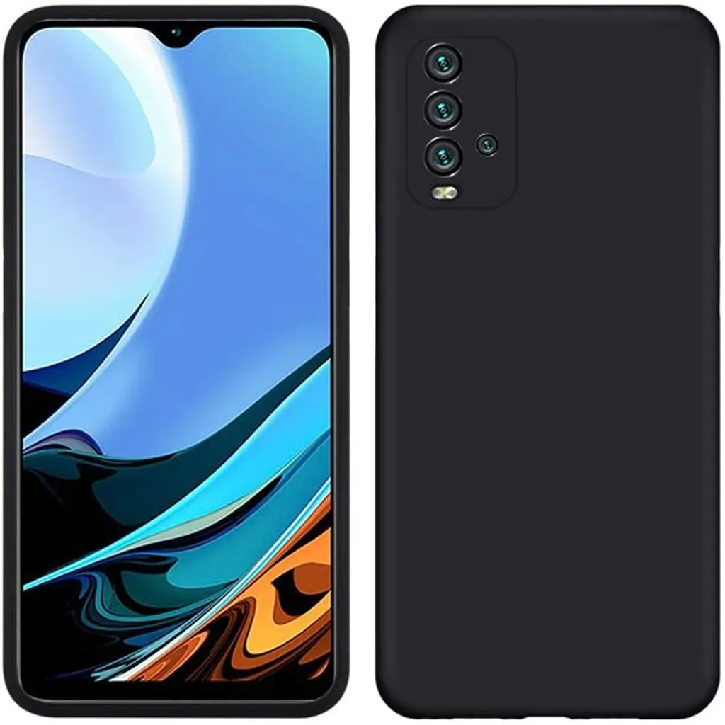 Custodia Redmi 9T Silicone Antiurto - Cover Nera in Gomma Liquida per Bambini