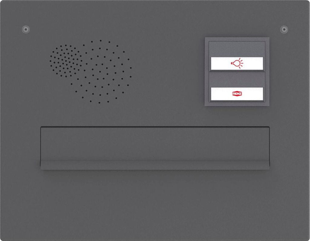 Renz Frontplatte eckig passend zu Unterputz Briefkasten 360x280mm, Stahl anthrazitgrau