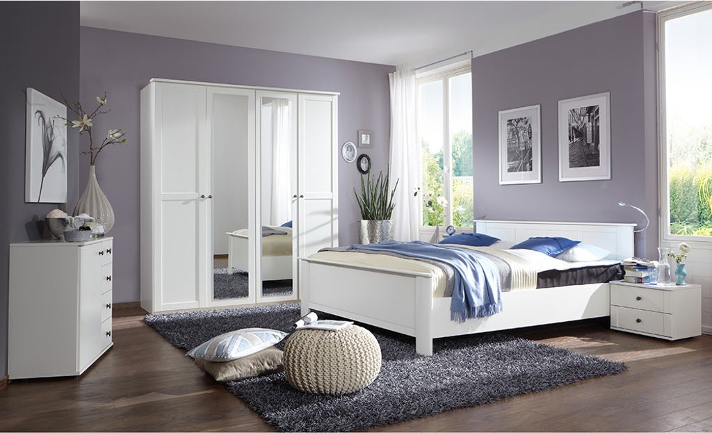 Schlafzimmer Set 5-teilig CROPANI-43 mit Bett 180x200 in weiß