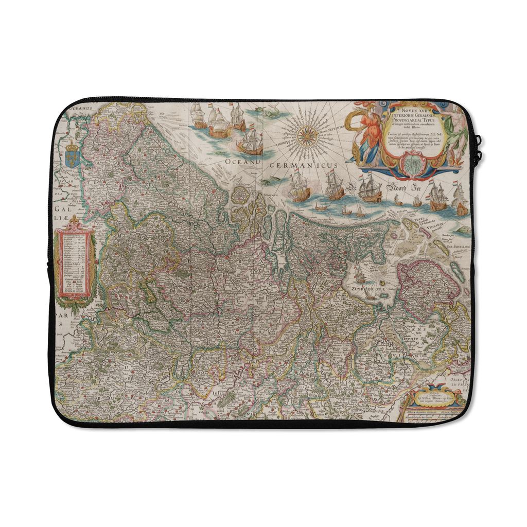 MuchoWow Laptop Hülle 17 Zoll Laptoptasche Karte der Niederlande - Zipper - Schutzabdeckung
