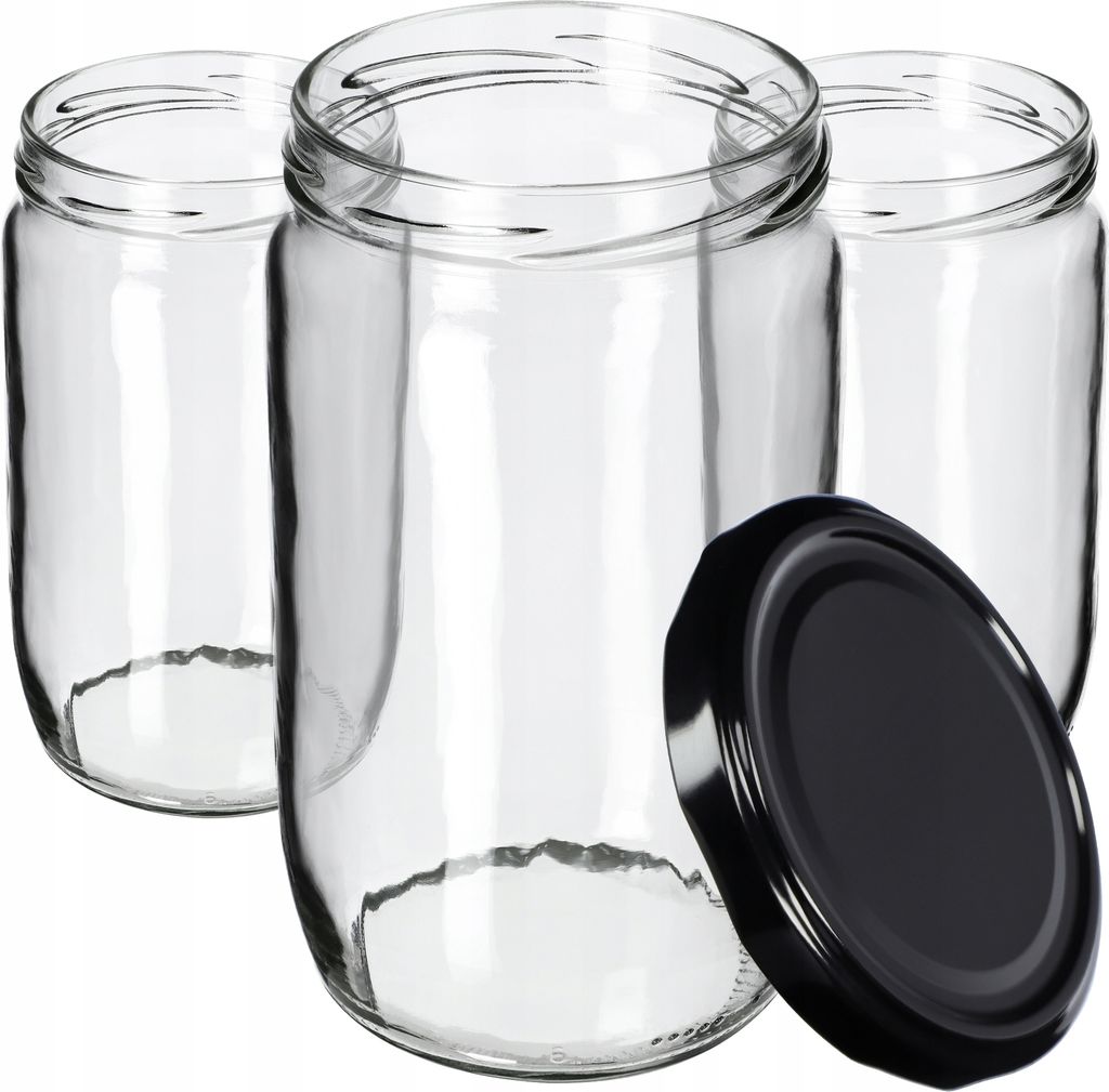 KADAX Einmachgläser mit Deckel "Niva", Marmeladengläser, Einweckgläser, 720 ml, Schwarz, 24 Stück