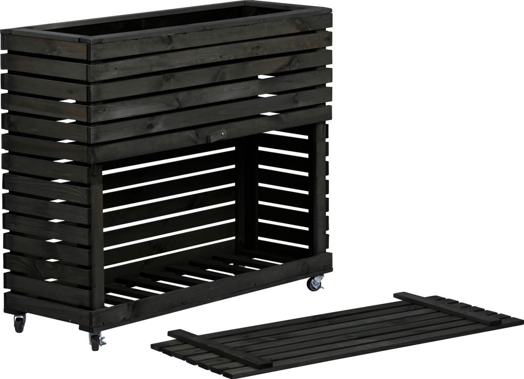 dobar Hochbeet "Rolla" Gr. XL, Anthrazit mit Staufach, Produktbild 2