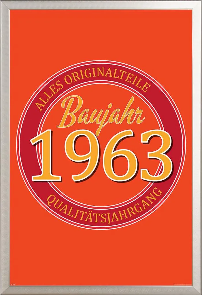 Offerta Poster Compleanno 1963 + Cornice Rimovibile Shinsuke® Argento