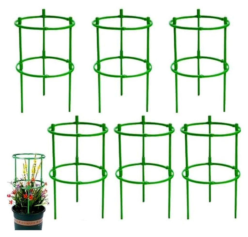 Tomaten Rankhilfe, 6 Stück Tomatenkäfig, Garten Tomatenkäfig mit verstellbarem Gartenring zur Vermeidung von Überfüllung, Stützkäfig für To...