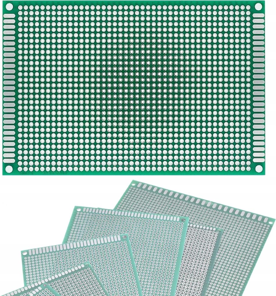 Rosfix Prototyp-Platine – universelle doppelseitige Leiterplatte 80 x 120 mm | THT-Montage, Lochraster 2,54 mm, grün u.a.