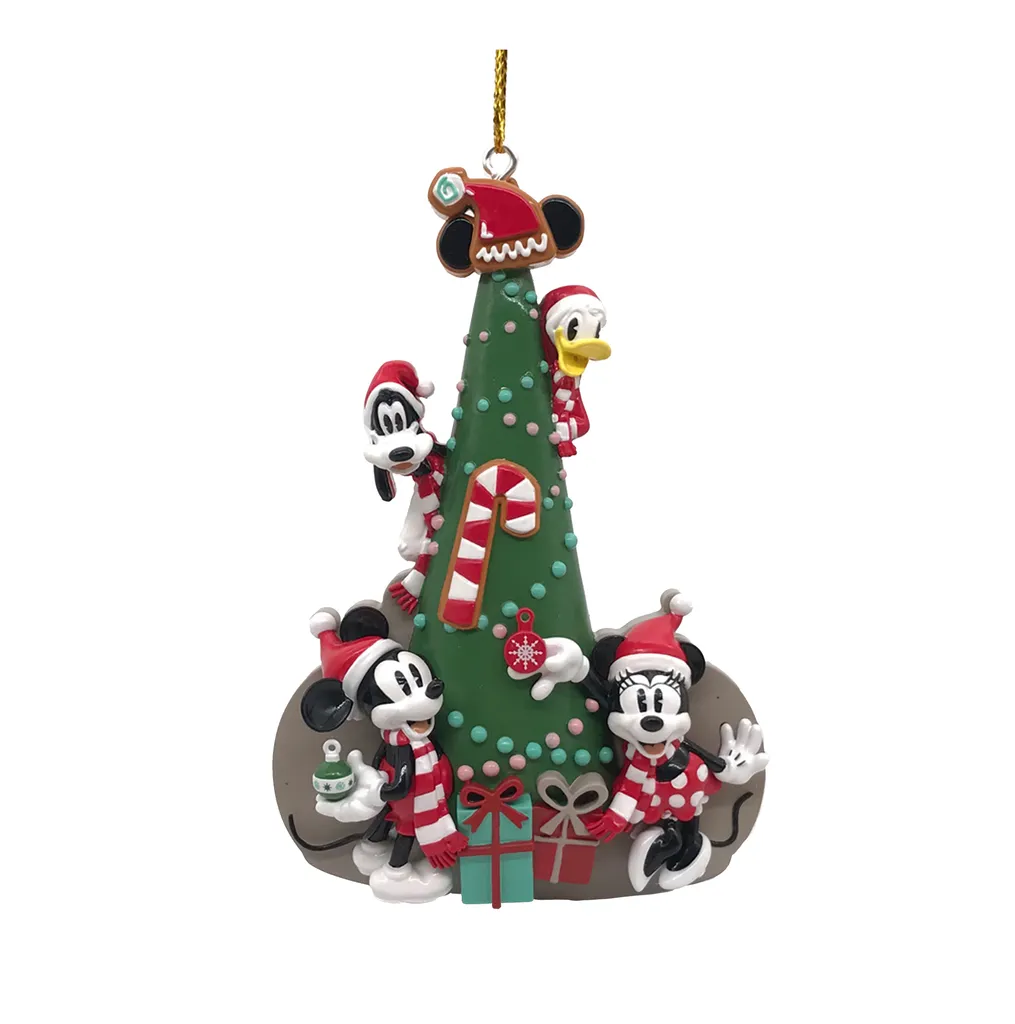 Disney Mickey Ornement Noël IV en Plastique Doré h11 cm pour Sapin