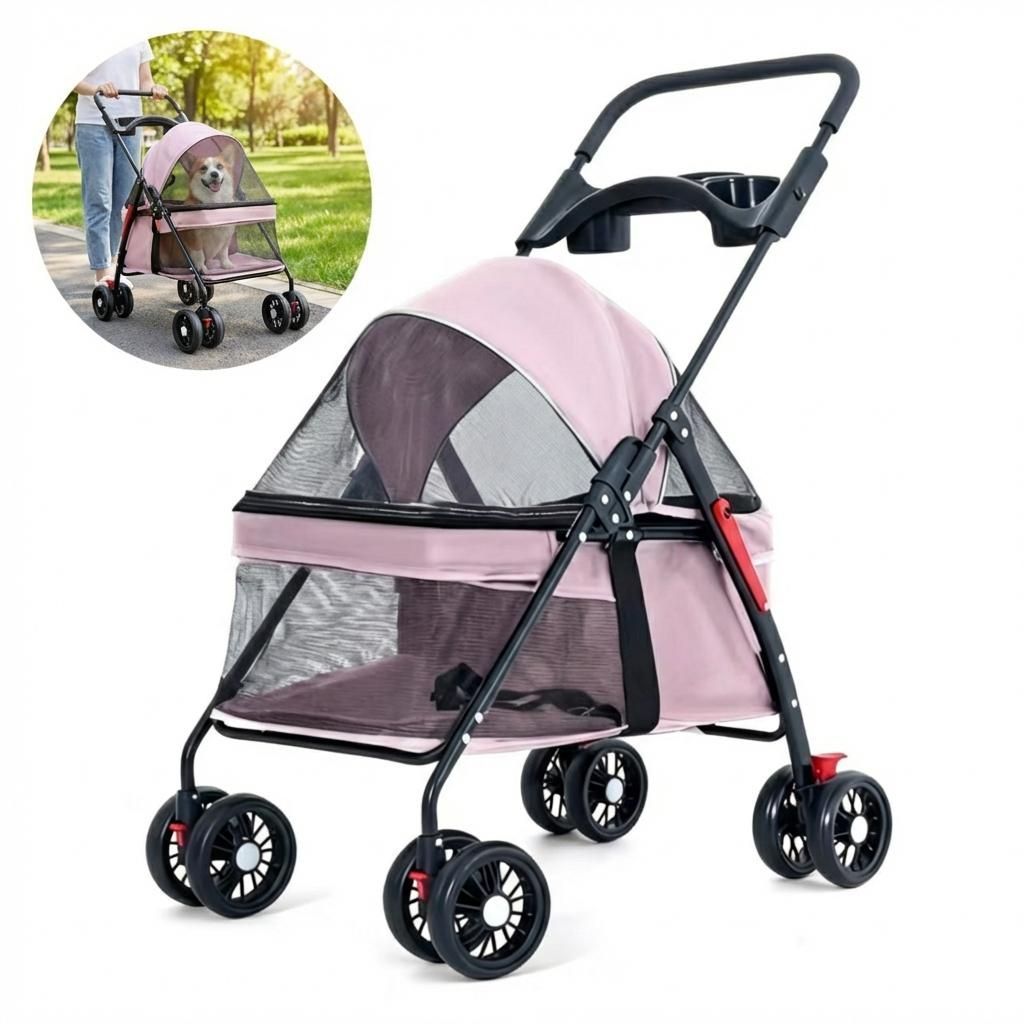 Poussette pour chien pliable Poussette pour chat avec Image du produit 