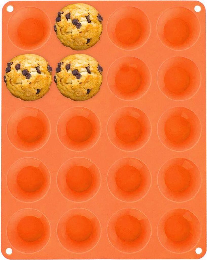 Orion Silikonform Muffinform Backform für 20 Stück kleiner Cupcakes Muffins 29x23,5x2 cm
