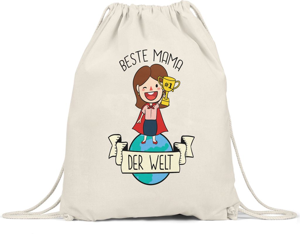 Beste Mama der Welt Turnbeutel Gymsack Pokal 1. Platz Geschenkidee Muttertag Geburtstag
