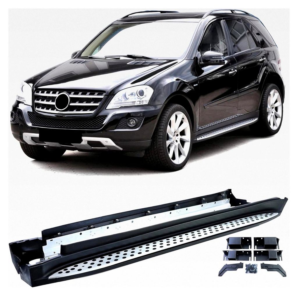 Alu Trittbretter Schweller OE-Optik mit ABE für Mercedes ML W164 M-Klasse 05-11