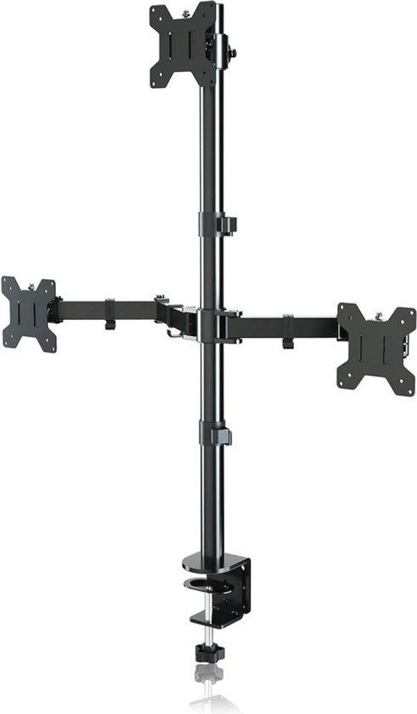 Dreifaches Bildschirmhalter für 13-27 Zoll Bildschirme - Drehbar, neigbar und in Höhe einstellbar