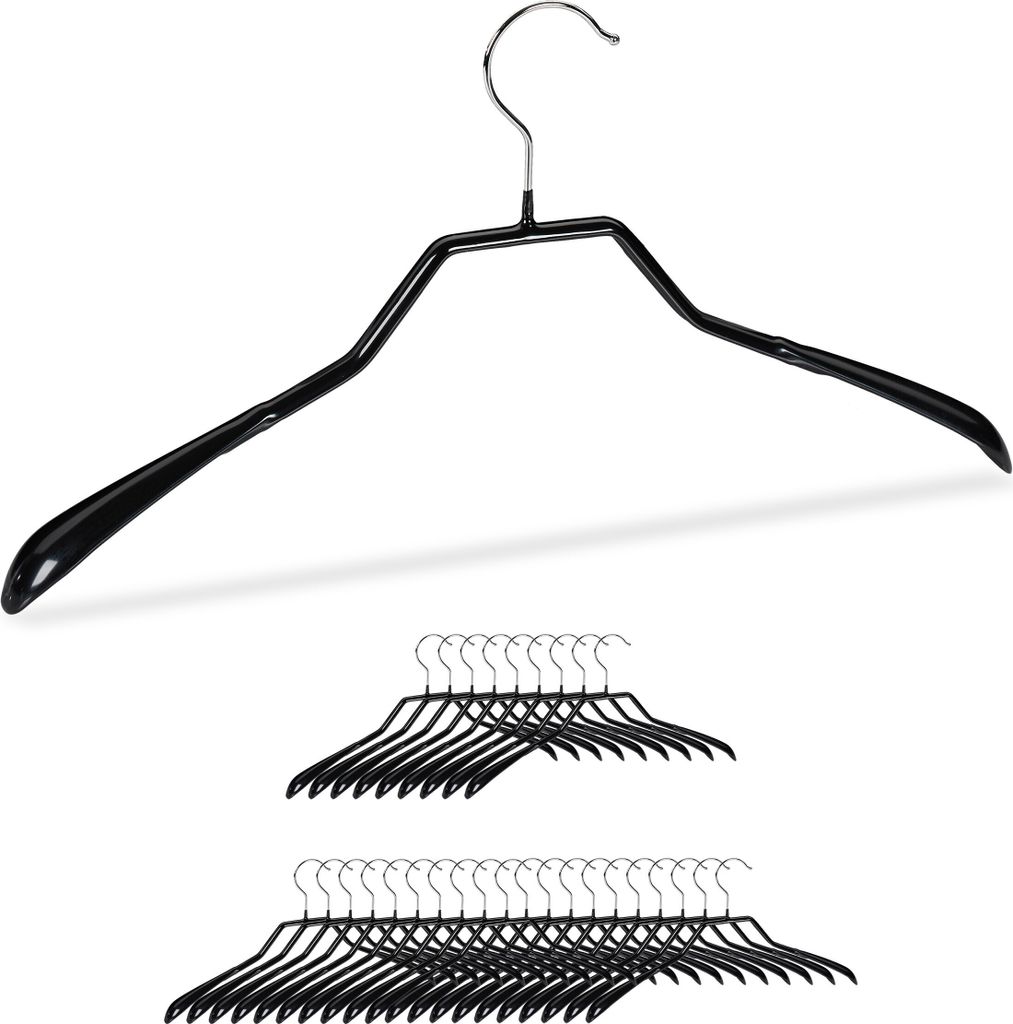 relaxdays 90 x Anzug Kleiderbügel schwarz