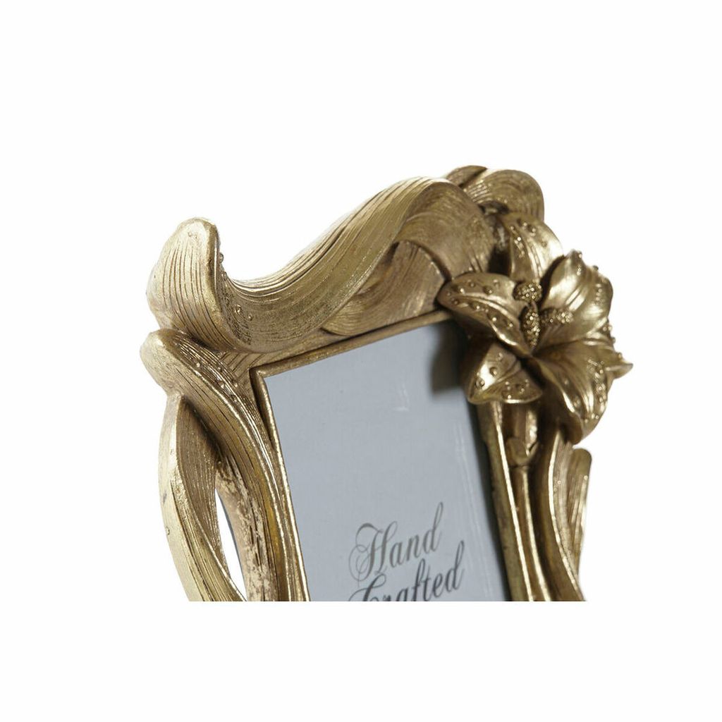 Fotorahmen DKD Home Decor Harz Gold Blume