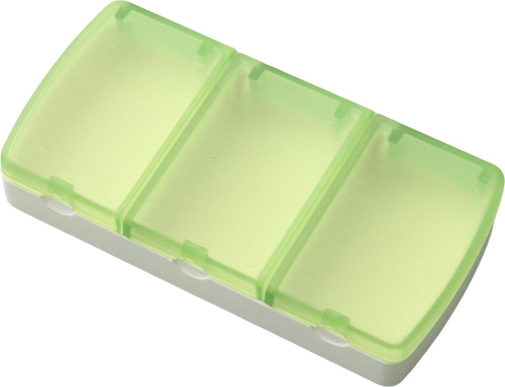 Pillenspender, transparenter Deckel, multifunktional, feuchtigkeitsbeständig, staubdicht, 3-Gitter-Aufbewahrungsbox, tragbare Pillendose, Schmuckk...