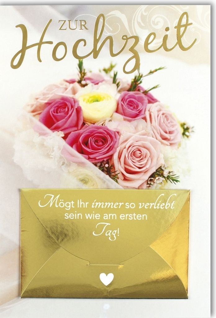 Hochzeit – Geldkarte - Glückwunschkarte im Format 11,5 x 17 cm mit Ums
