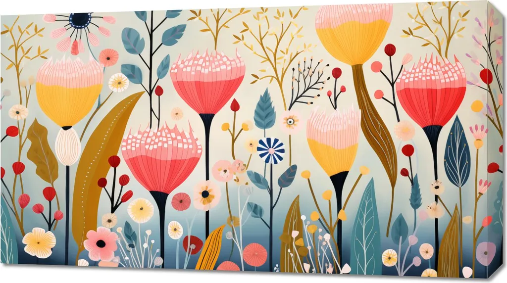 Quadro 90x50cm Il giardino dei sogni - Tela Canvas per Arredo Moderno