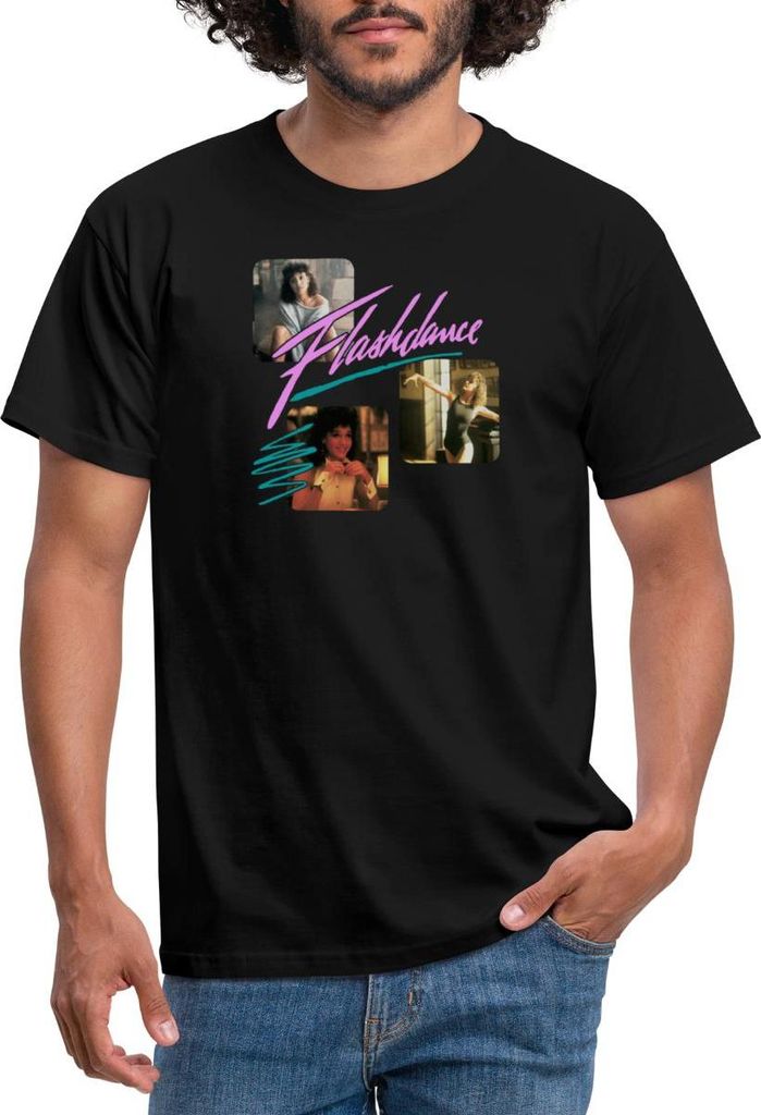 Spreadshirt Flashdance 80er-Design Mit Alex Owens Männer T-Shirt, XL, Schwarz