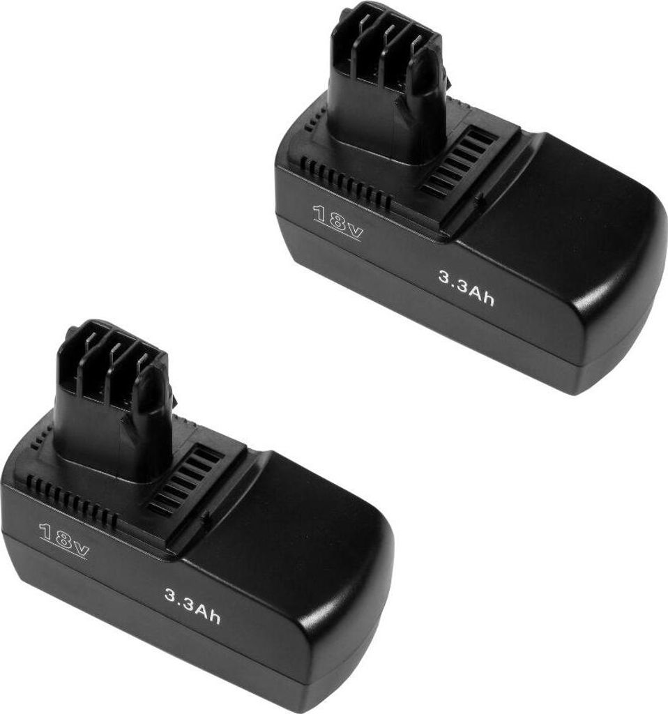 2x Hochleistungs Ni-MH Akku 18V / 3300mAh ersetzt Metabo 6.31739, 6.31857, 6.25477, 6.25478, 6.31740, 6.25484 für BS18 Plus, BST18 Plus, BSZ18, BS...