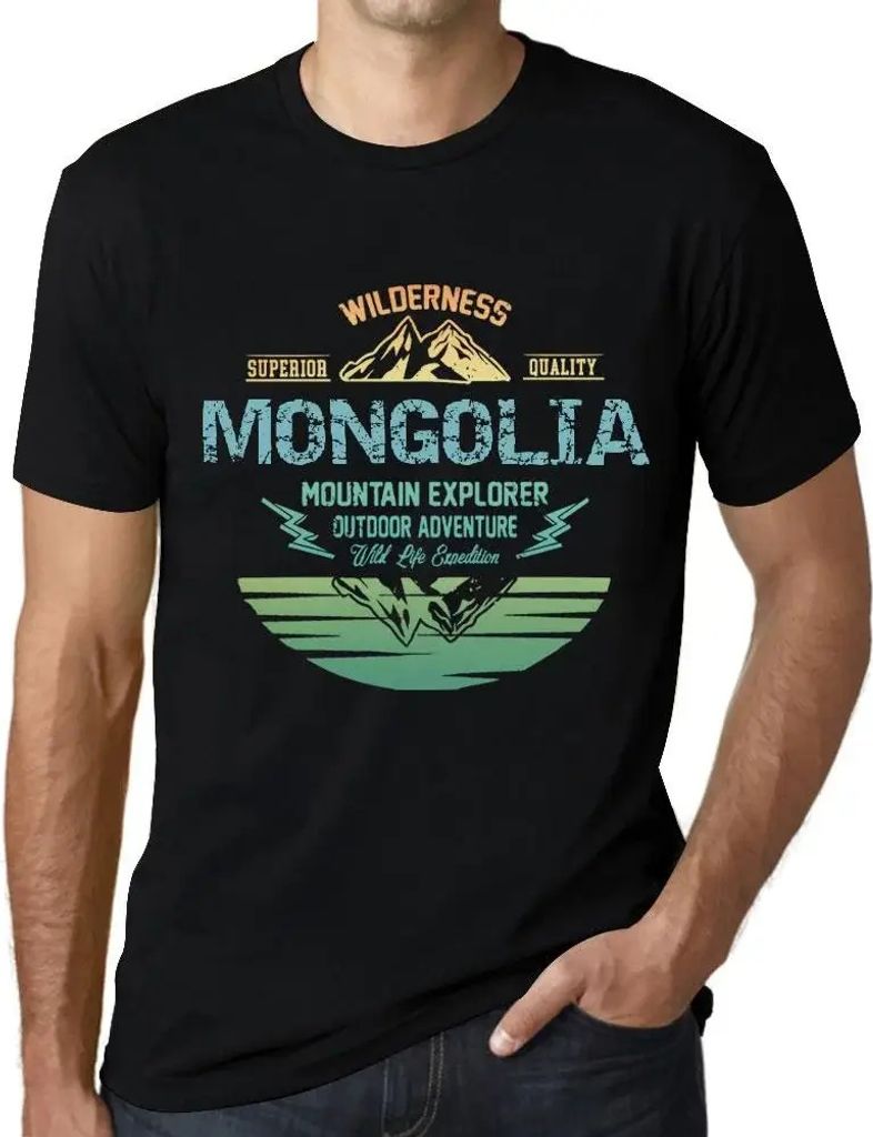 Herren Grafik T-Shirt Outdoor-Abenteuer Wildnis Bergforscher Mongolei – Outdoor Adventure, Wilderness, Mountain Explorer Mongolia – Öko-Verant...