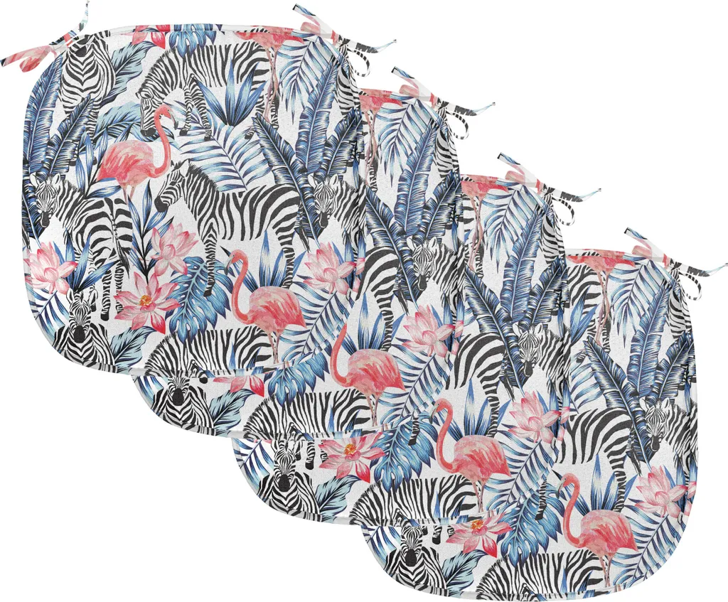 Cuscini 40x40 Esterno e Interno ABAKUHAUS - Fenicottero Zebra Blu