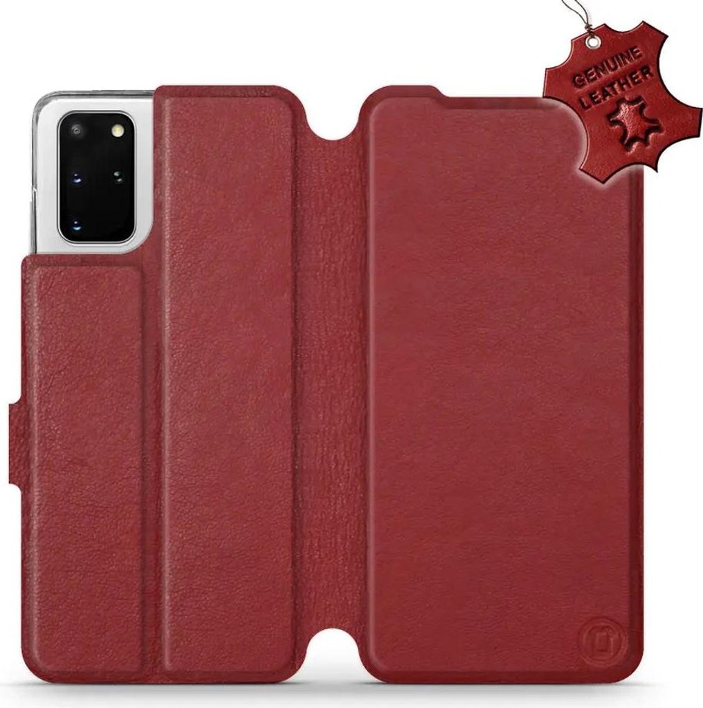 Echtleder Handyhülle für Galaxy S20 Plus, Mobiwear Leather, Dunkelrot