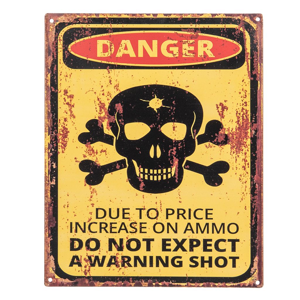 Clayre & Eef Textschild 20x25 cm Gelb Eisen