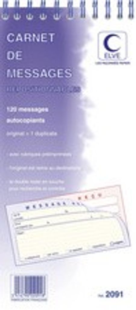 ELVE Bloc spiralé, ''120 messages repositionnables'' 2091