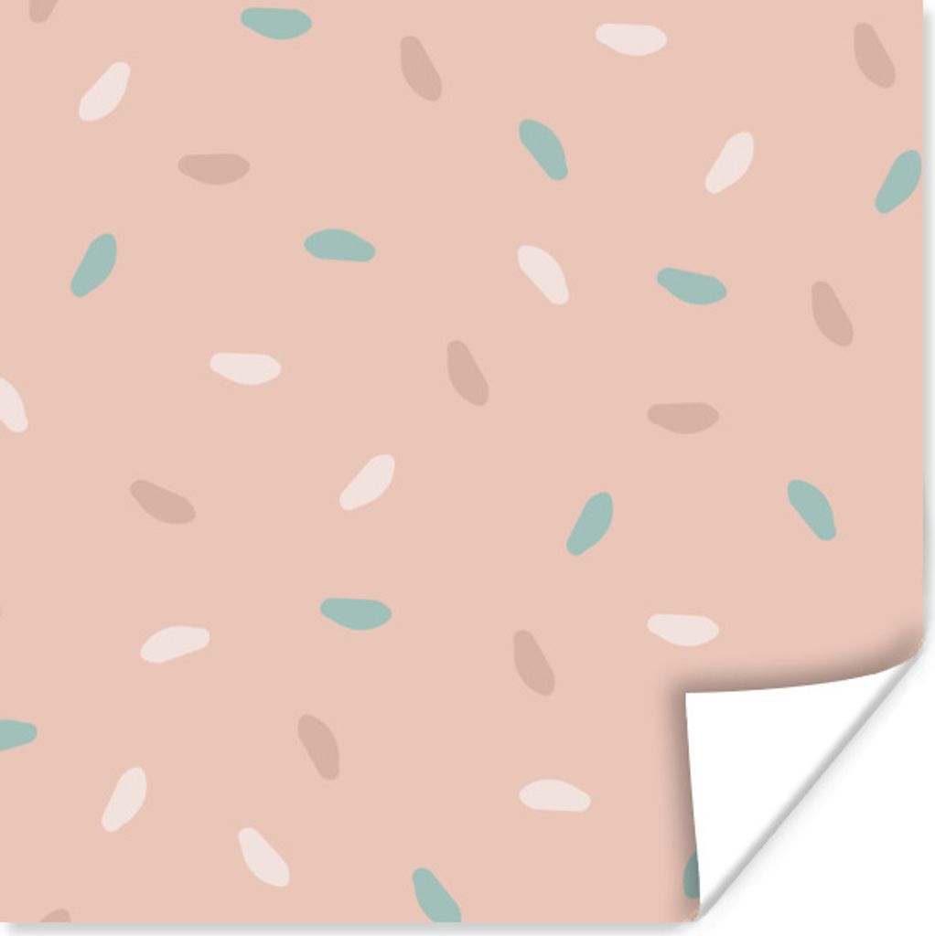 MuchoWow Poster Sommer - Muster - Pastell 50x50 cm - Wohnzimmerdekoration