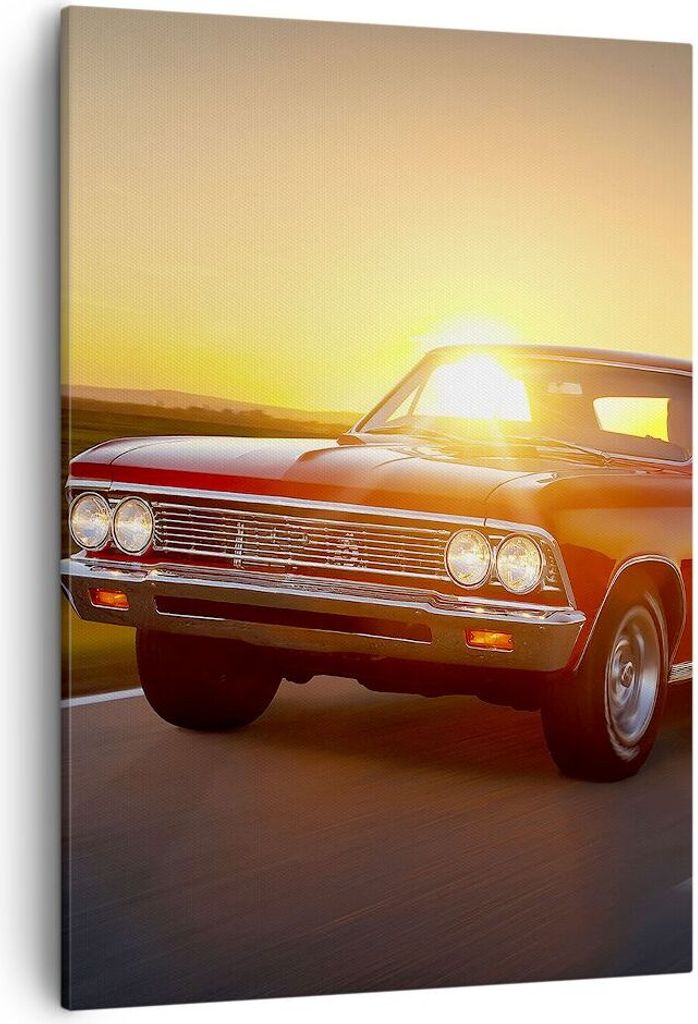 Bild auf Leinwand - Leinwandbild - Einteilig - Auto Straße - 50x70cm - Wand Bild - Wanddeko - Wandbilder - Leinwanddruck - Kunstdruck - Wanddekora...