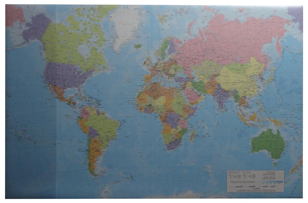 Schreibtischunterlage 58,5x38,5cm mit Weltkarte 