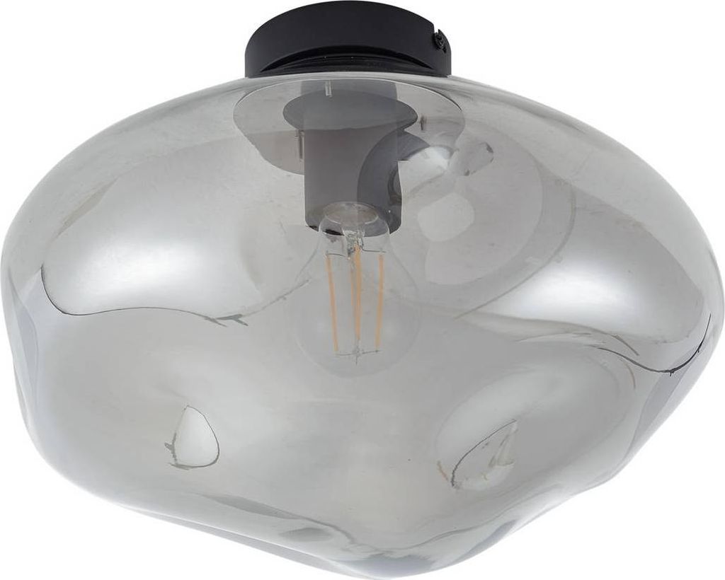 Lindby Deckenleuchte Lelia, rauchgrau, Glas, Ø 35 cm