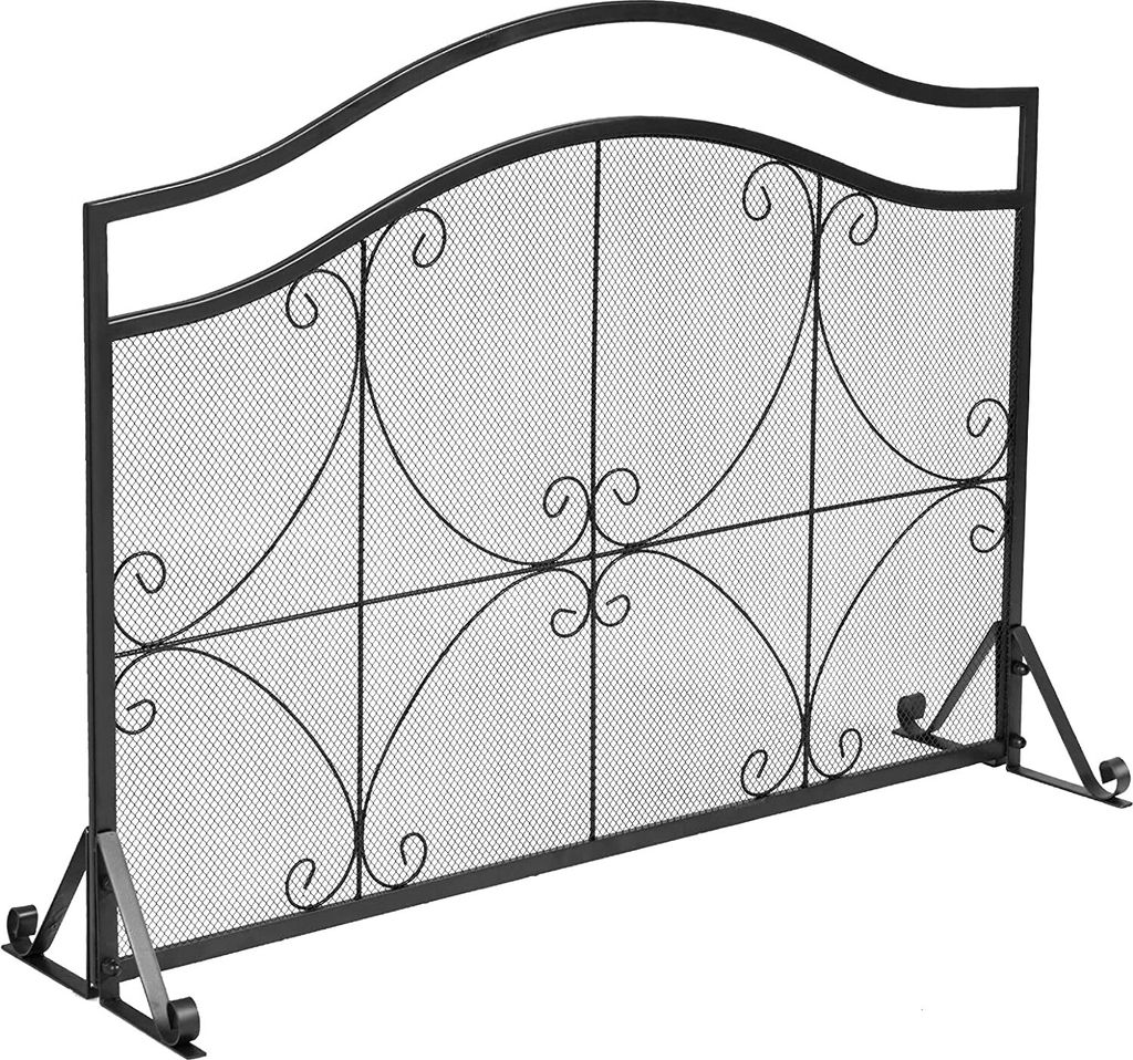 GOPLUS Eleganter Kaminschutzgitter, Einwandiger Funkenschutz aus Metall, freistehendes Funkenschutzgitter für Babys Haustiere
