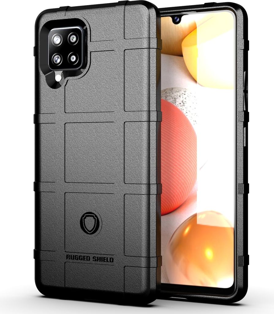 Case2go - Telefonhülle geeignet für Samsung Galaxy A42 - TPU - 6.6 Zoll - Umschlagrückseite - Stoßsicher - Schwarz