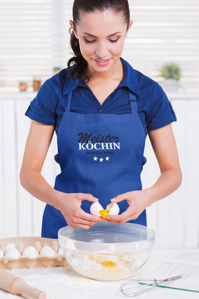 Kochschürze Küchenschürze Damen Meisterköchin personalisierte Schürze für Damen Navy