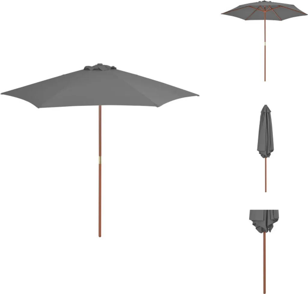 VidaXL Ombrellone in Legno 270cm Antracite | Design Outdoor Elegante