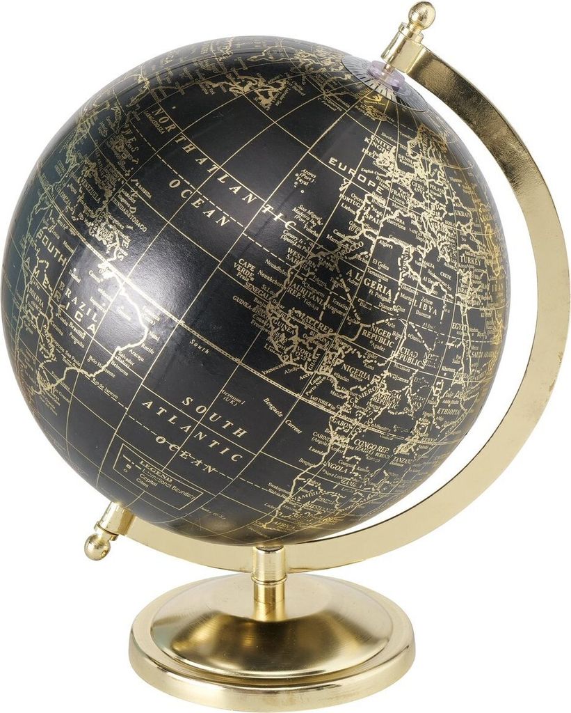 Dekorativer Globus mit goldener Sockel, Ø 20 cm Produktbild 1