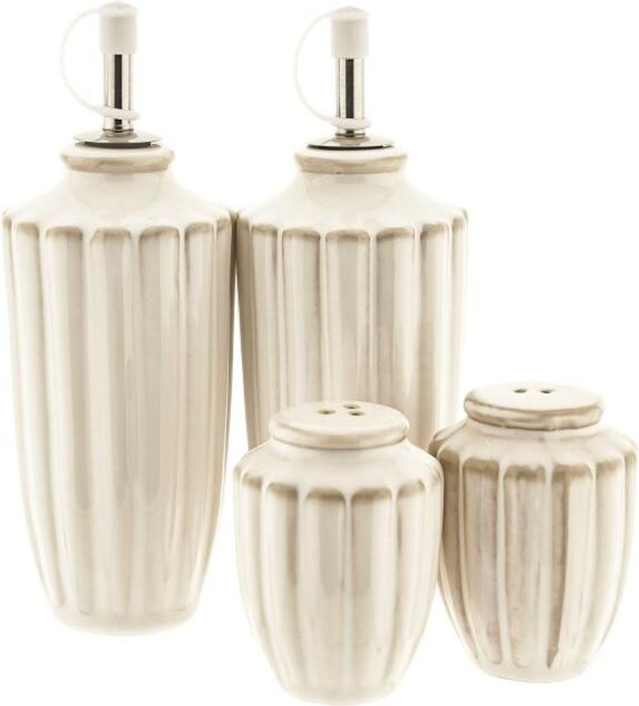 Set di bottiglie per aceto e olio Bloomy con saliera e Immagine del prodotto 