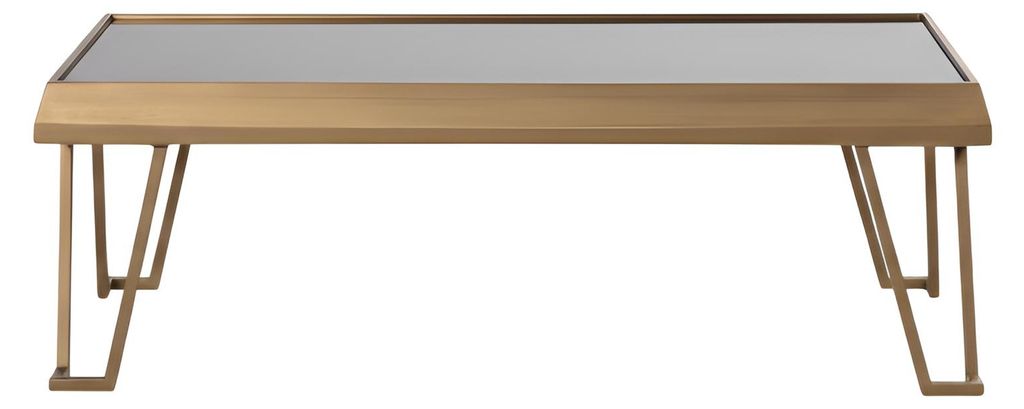 Goldener Couchtisch Holzrahmen Modernes Design Minimalistischer Stil