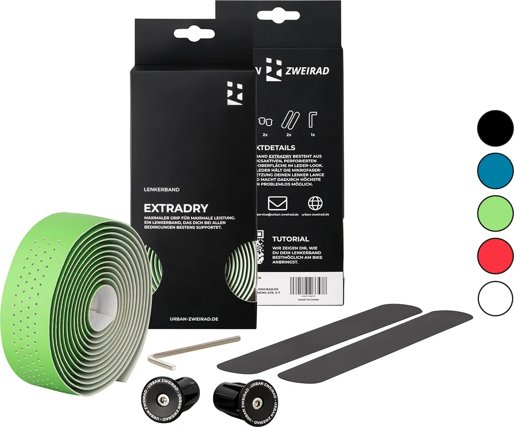 Fini les mains qui glissent : guidoline vélo verte Extra Dry et alu